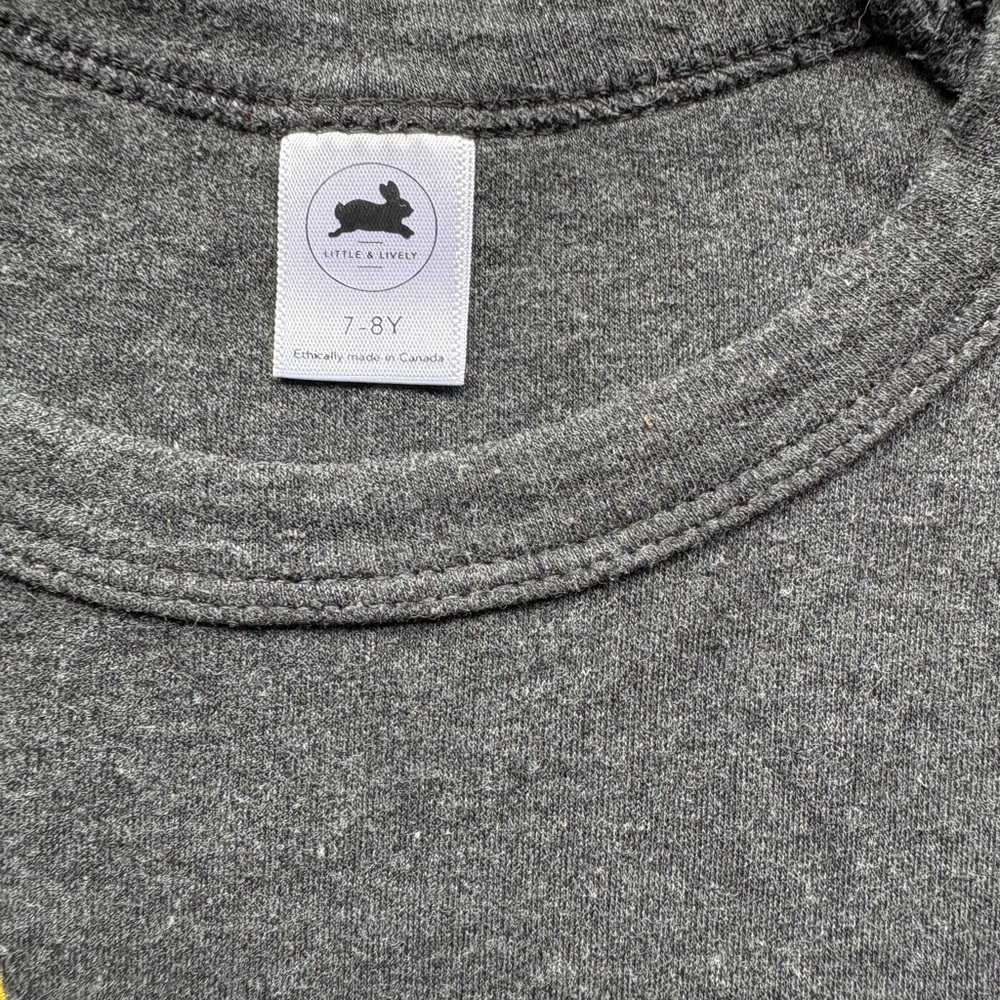 Gray Sweatshirt with Geometric Yellow Dino Graphic - Picture 3 of 5